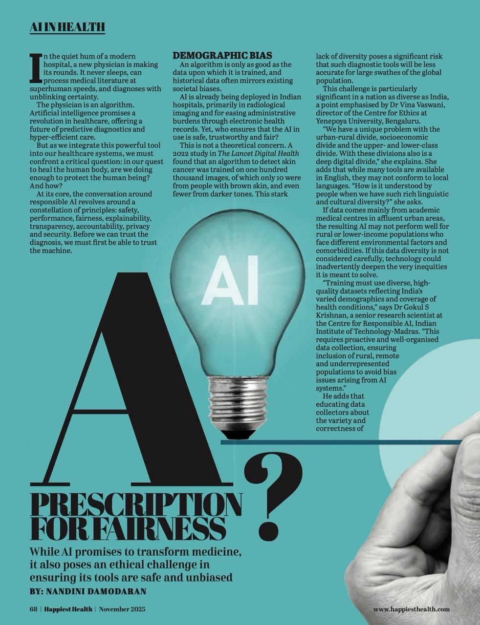 Gokul in Happiest Health Magazine - Page 1