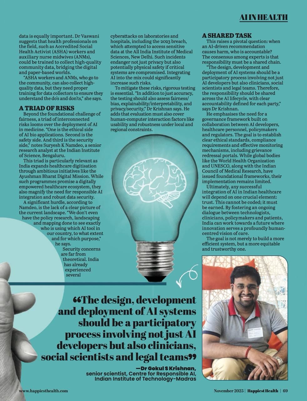 Gokul in Happiest Health Magazine - Page 2